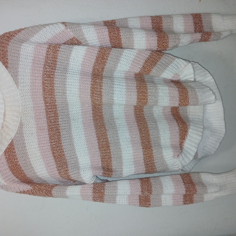 Striped Pink and Brown Women's Sweater